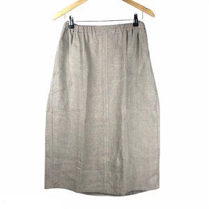 Flax Linen Maxi Skirt Pockets Size M